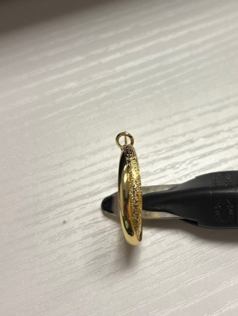 Gold Textured Hoop Earring