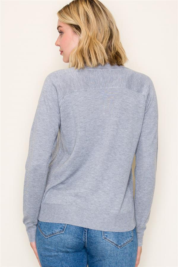 V-Neck Sweater - Heather Grey