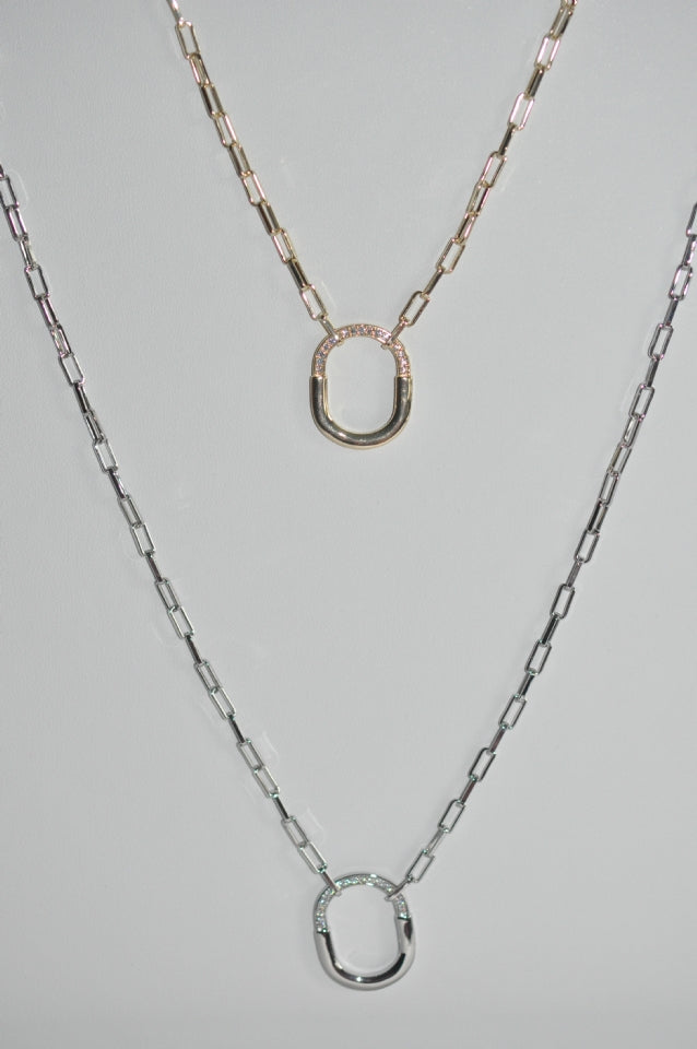 Silver Lock Pendant Necklace