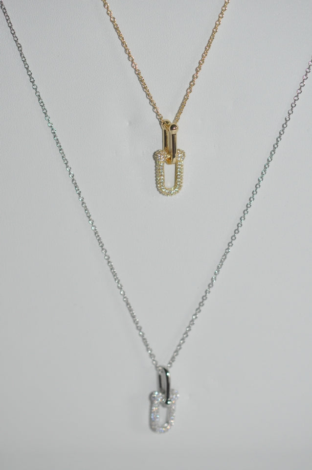 Gold U Pendant Necklace