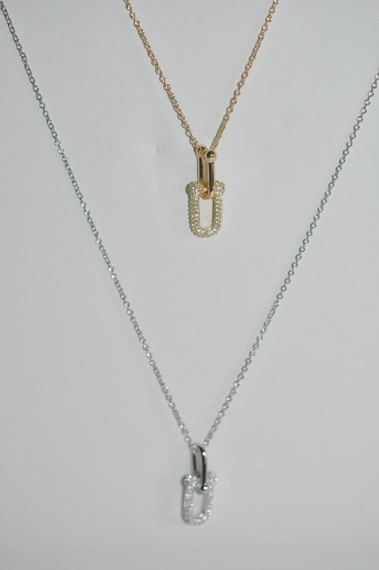 Gold U Pendant Necklace