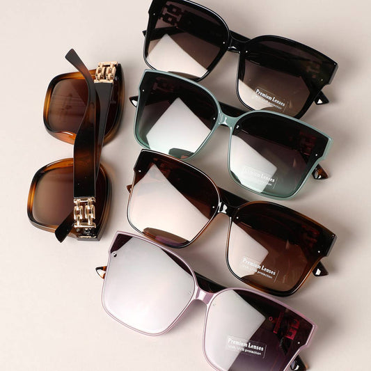 Colored Frame Squircle Shape Frame Sunglasses