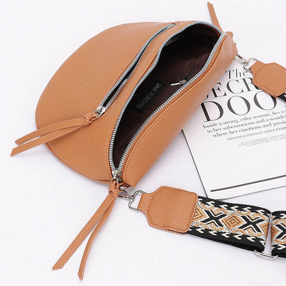 Faux Leather Crossbody Bag Belt: Pink