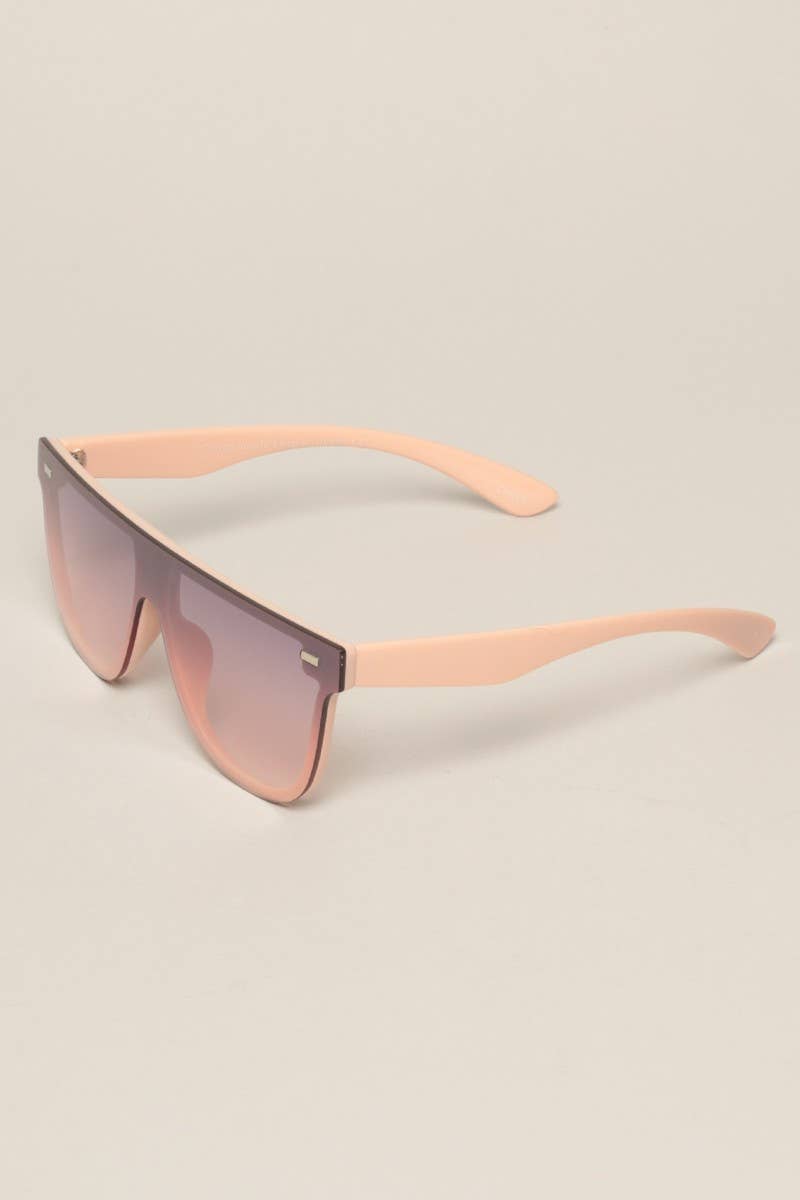 Women's Flat Top Shield Round Sunglasses