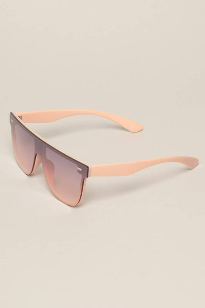 Women's Flat Top Shield Round Sunglasses