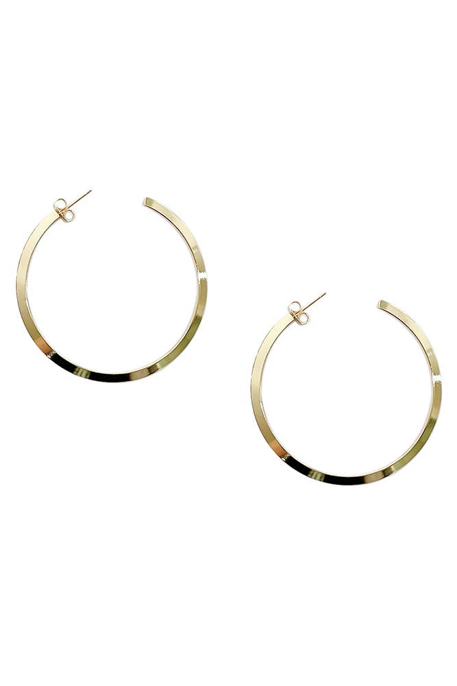 14K Gold Dipped Post Hoop: Gold / 3cm