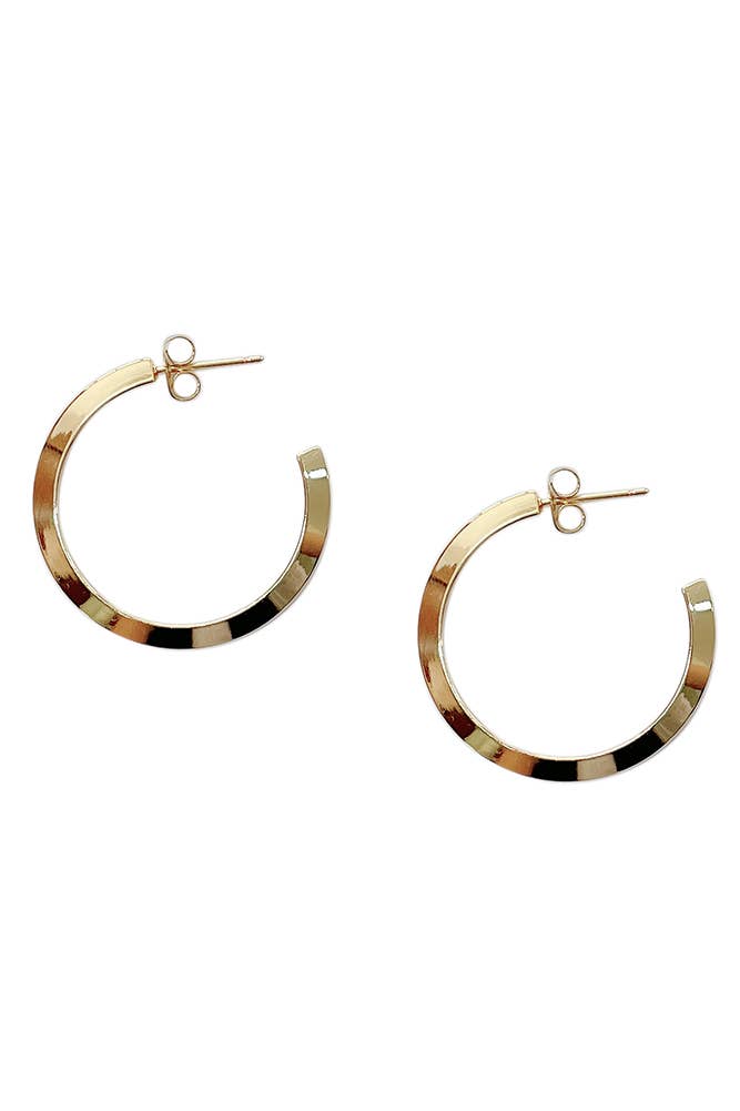 14K Gold Dipped Post Hoop: Gold / 3cm