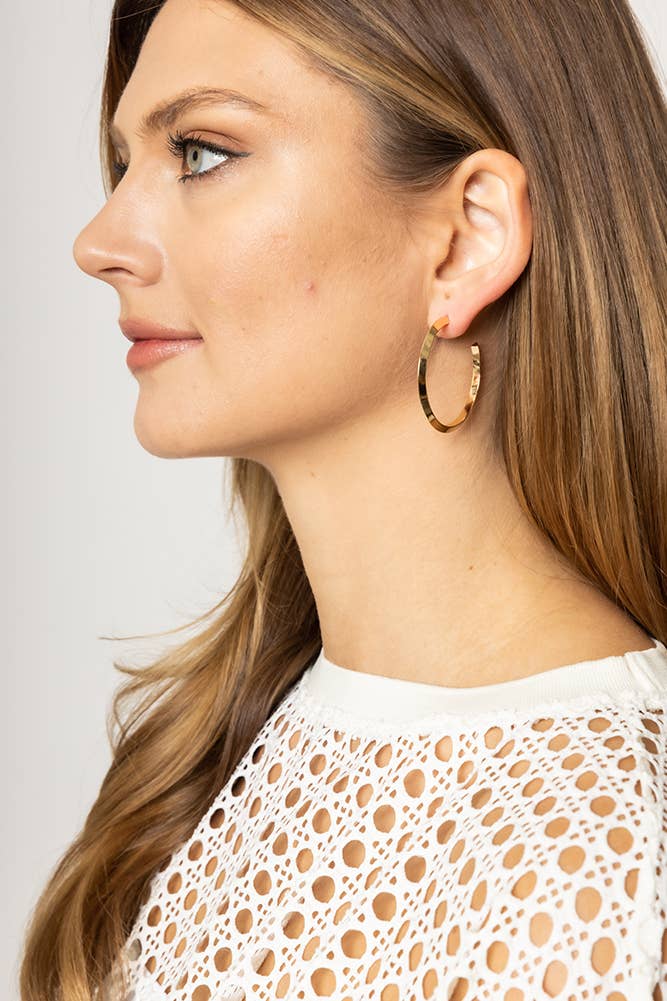 14K Gold Dipped Post Hoop: Gold / 3cm
