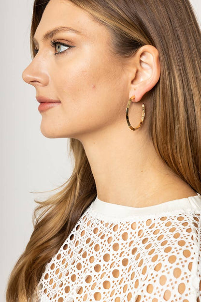 14K Gold Dipped Post Hoop: Gold / 3cm
