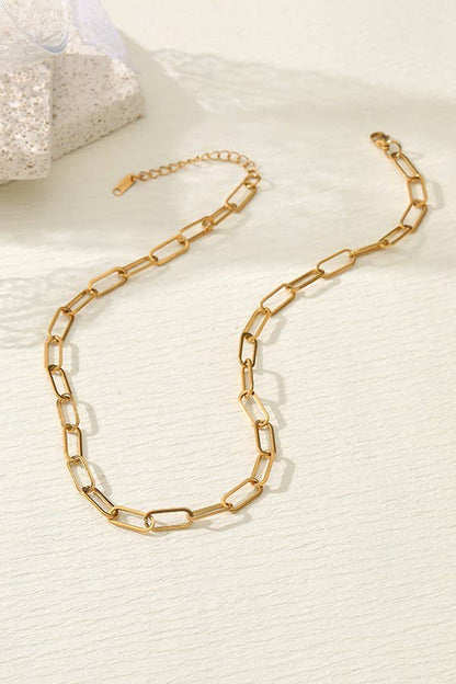 STAINLESS STEEL WATERPROOF TARNISH FREE NECKLACE BOX: Gold