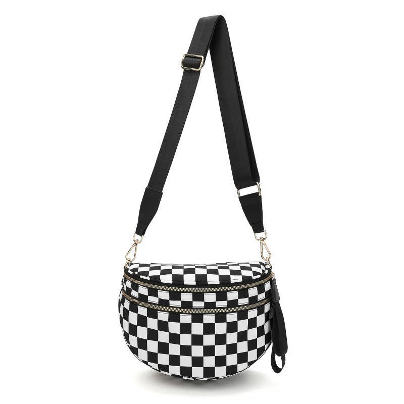 Crossbody Zipper Removal Strap Sling Bum Bag: Black