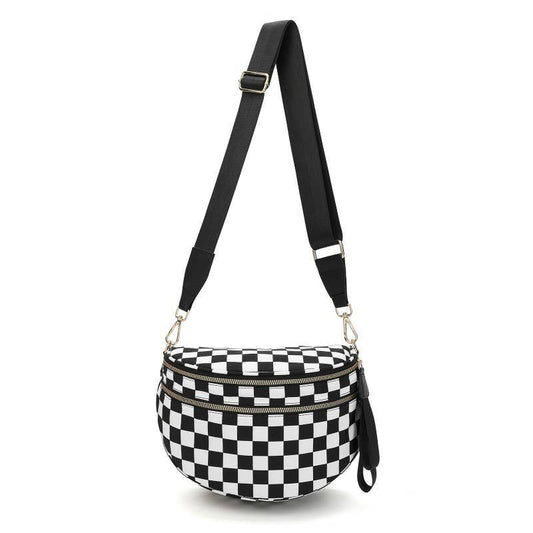 Crossbody Zipper Removal Strap Sling Bum Bag: Black