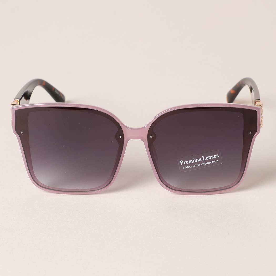 Colored Frame Squircle Shape Frame Sunglasses