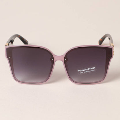 Colored Frame Squircle Shape Frame Sunglasses