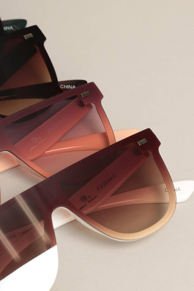 Women's Flat Top Shield Round Sunglasses