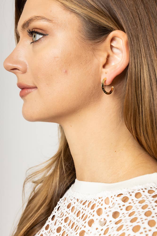 14K Gold Dipped Post Hoop: Gold / 3cm