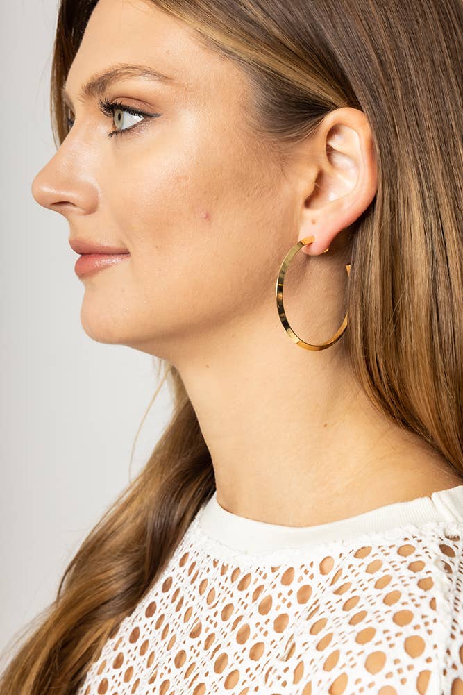 14K Gold Dipped Post Hoop: Gold / 3cm