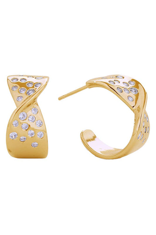 14K Starry Night Hoop Earrings: Gold