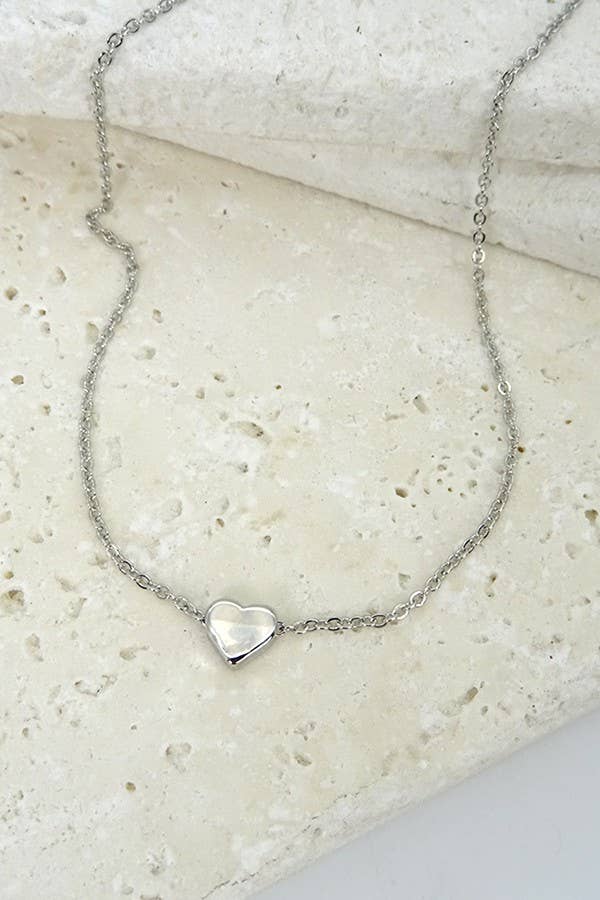 Classic Mini Heart Necklace: SILVER