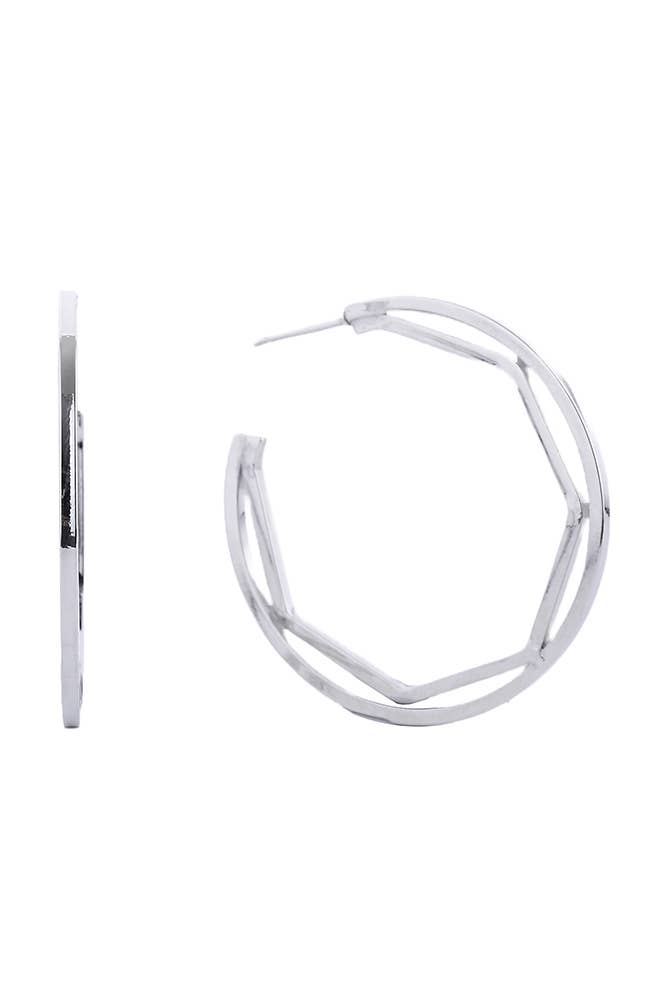 14K Gold/White Gold Dipped Post Hoop: White Gold