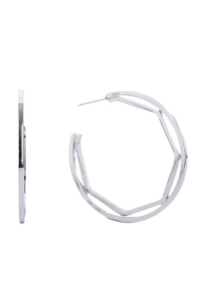 14K Gold/White Gold Dipped Post Hoop: White Gold