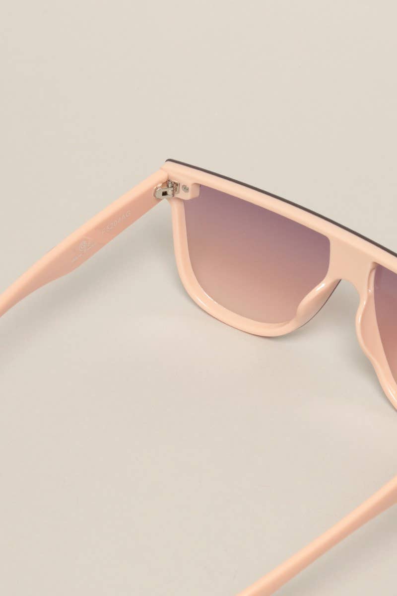 Women's Flat Top Shield Round Sunglasses