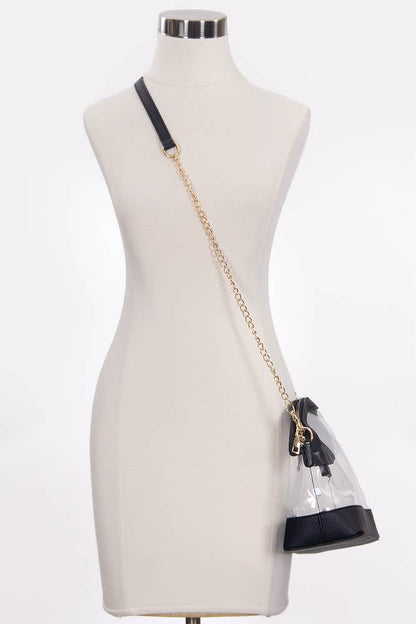 Clear Stadium Concert Bag: Black