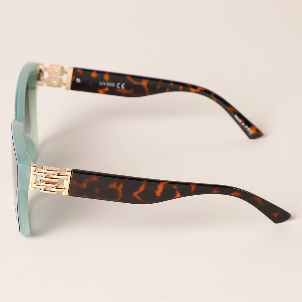 Colored Frame Squircle Shape Frame Sunglasses
