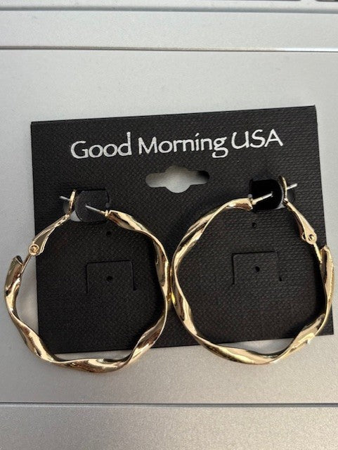 Gold Twisted Hoop Earring
